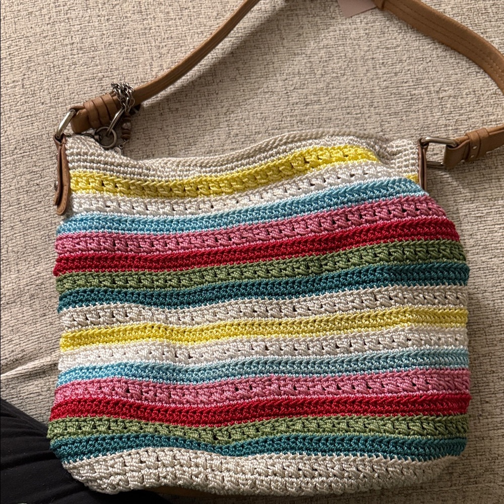 The Sak Striped Crochet Shoulder Bag in Multicolor